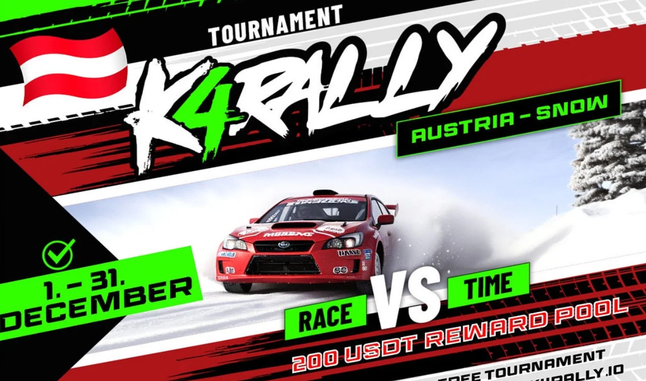 K4 Rally multiplayer racing game tournament screenshot featuring intense competitive racing action with rally cars